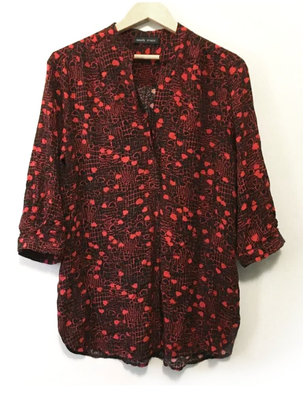 Mandy Evans Deadly Valentine Hearts & Snakeskin Tunic Blouse Black and Red